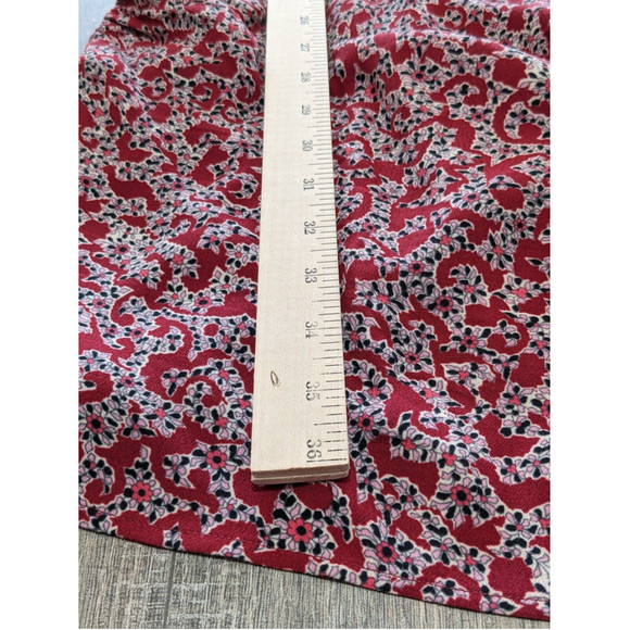 BA@SH Dress Womens Medium Red Floral Print 3/4 Rouched Sleeve V Neck Sheath - Picture 10 of 11